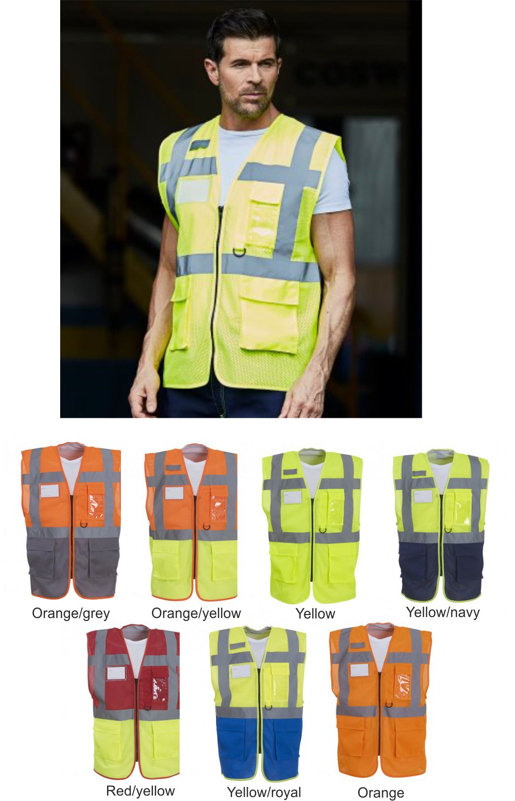 YK107 Hi Vis Top Cool Open Mesh Executive Vest  YK107 Hi Vis Top Cool Open Mesh Executive Vest